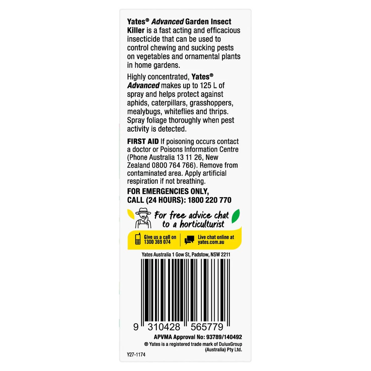 Yates Advanced Garden Insect Killer - 50ml - Liquid - Fast Acting - Image 4