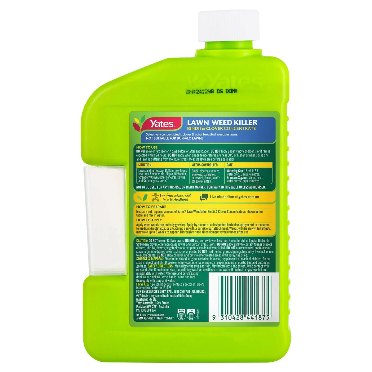 Yates Bindii and Clover Weedkiller - 500ml - Liquid - Broad Spectrum - Image 2