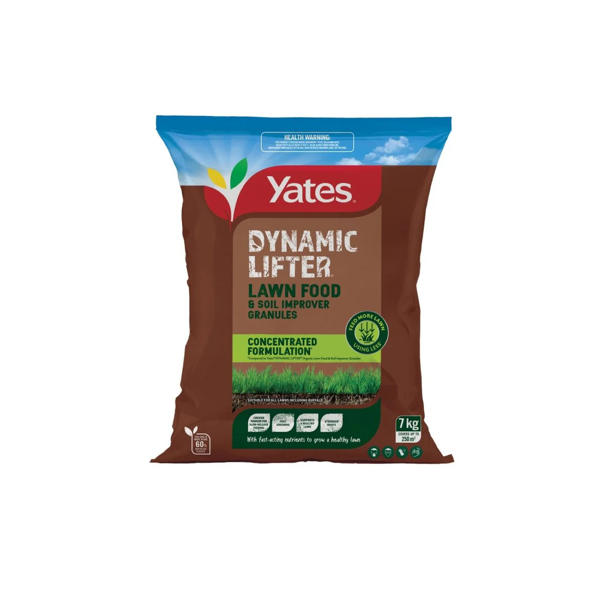 Yates Dynamic Lifter 7kg Lawn Food Organic Granules Soil Health