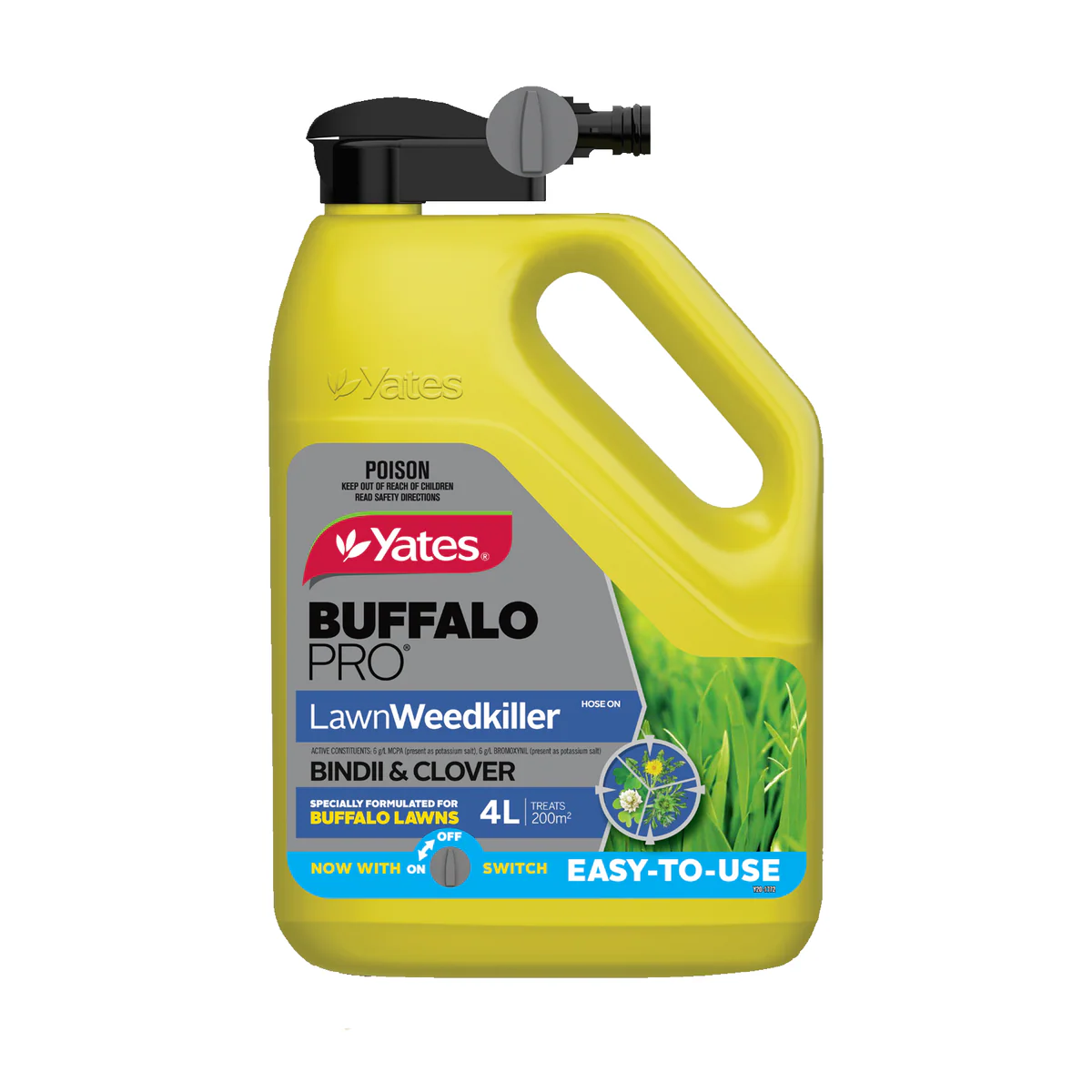 Yates Buffalopro Hose on Lawn Weed Killer 4L - Liquid - 200m² Coverage