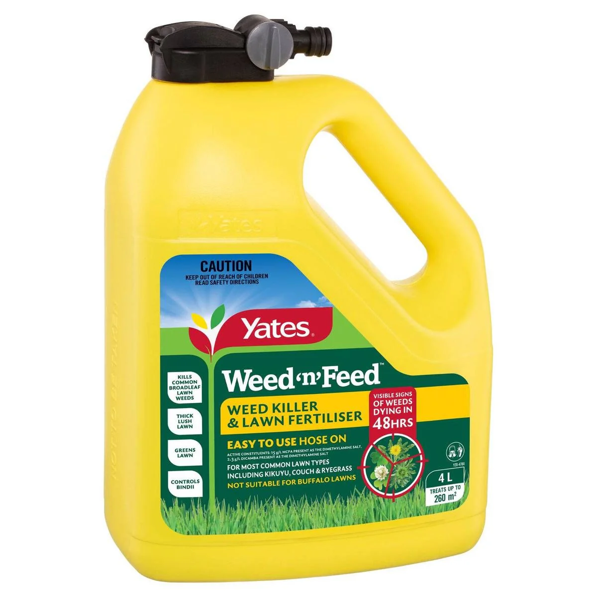 Yates Weed N Feed Hose on Lawn Weed Killer 4L - Treats 260m²