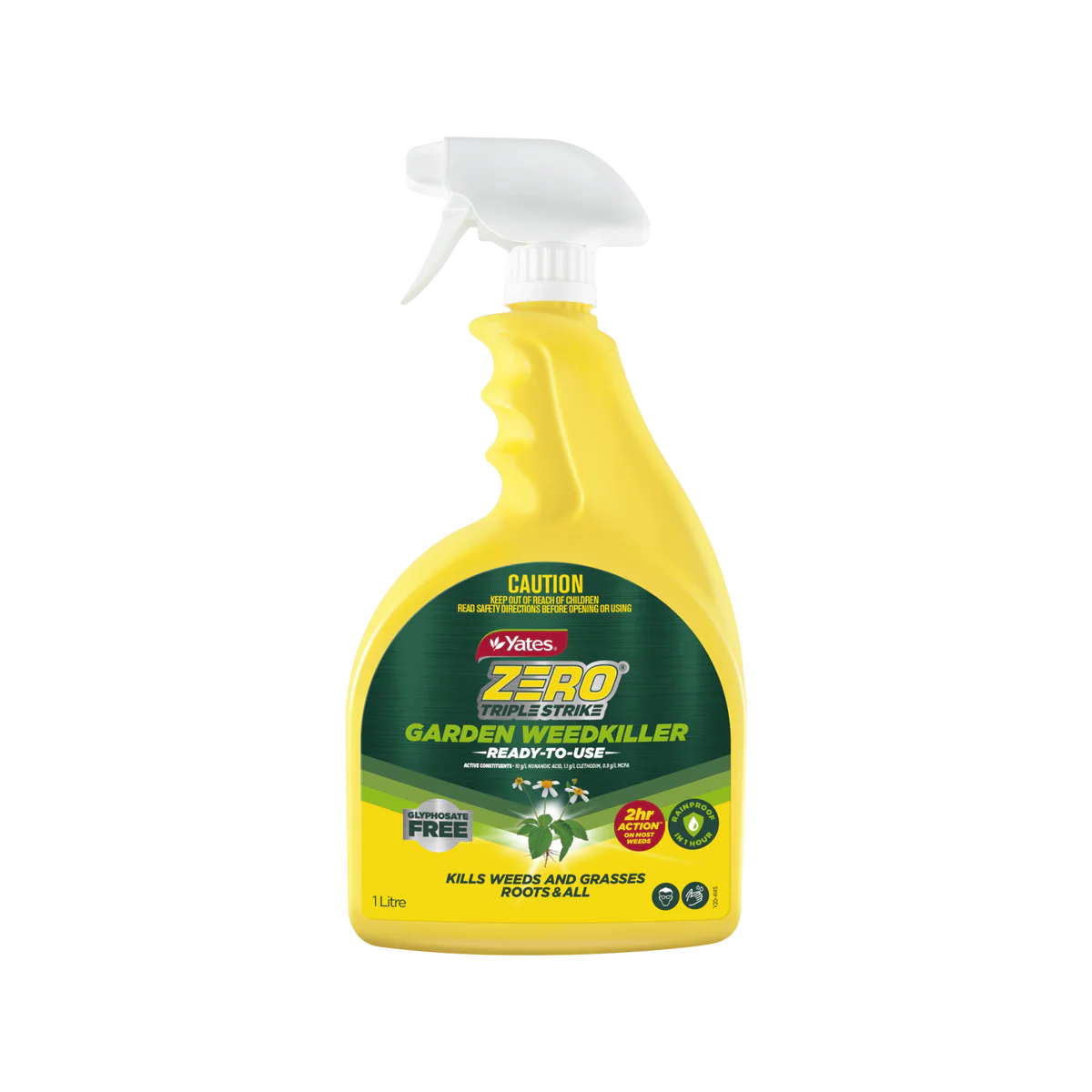 Yates Zero Ready to Use Triple Strike Garden Weedkiller 1L - Glyphosate-Free - Systemic Action - Fast Results