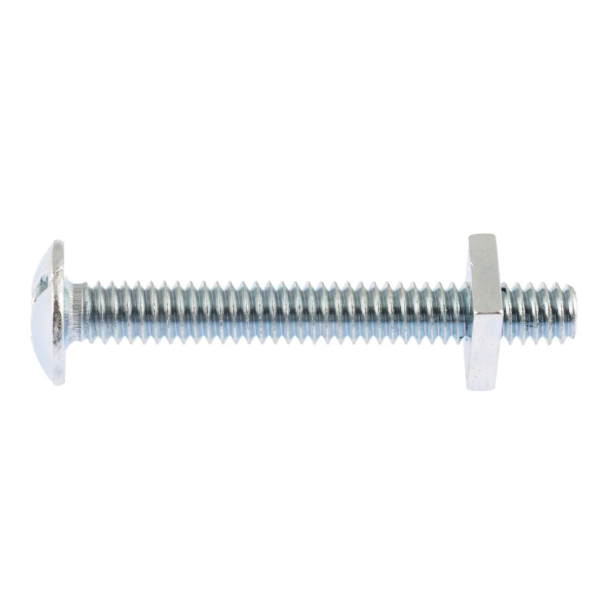 Zenith 1/4 x 50mm Zinc Plated Mushroom Head Bolt and Nut 25 Pack - Silver - Image 2