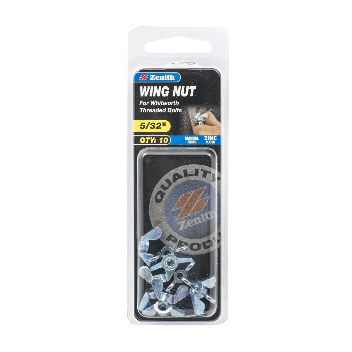 Zenith 5/32" Zinc Plated Wing Nuts – 10 Pack