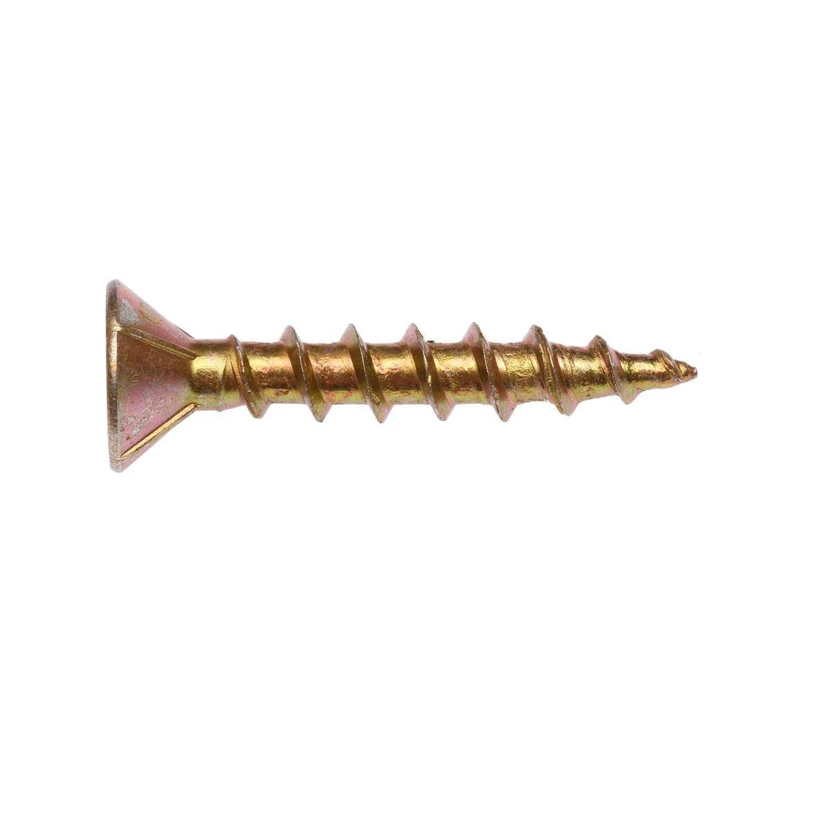 Zenith 8g x 25mm Gold Chipboard Screws - 100 Pack - Countersunk Rib Head - Durable