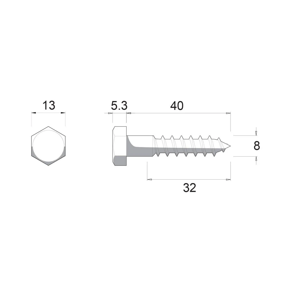 Zenith Coach Screw - M8 x 40mm - Hot Dipped Galvanised - 25 Pack - Image 4