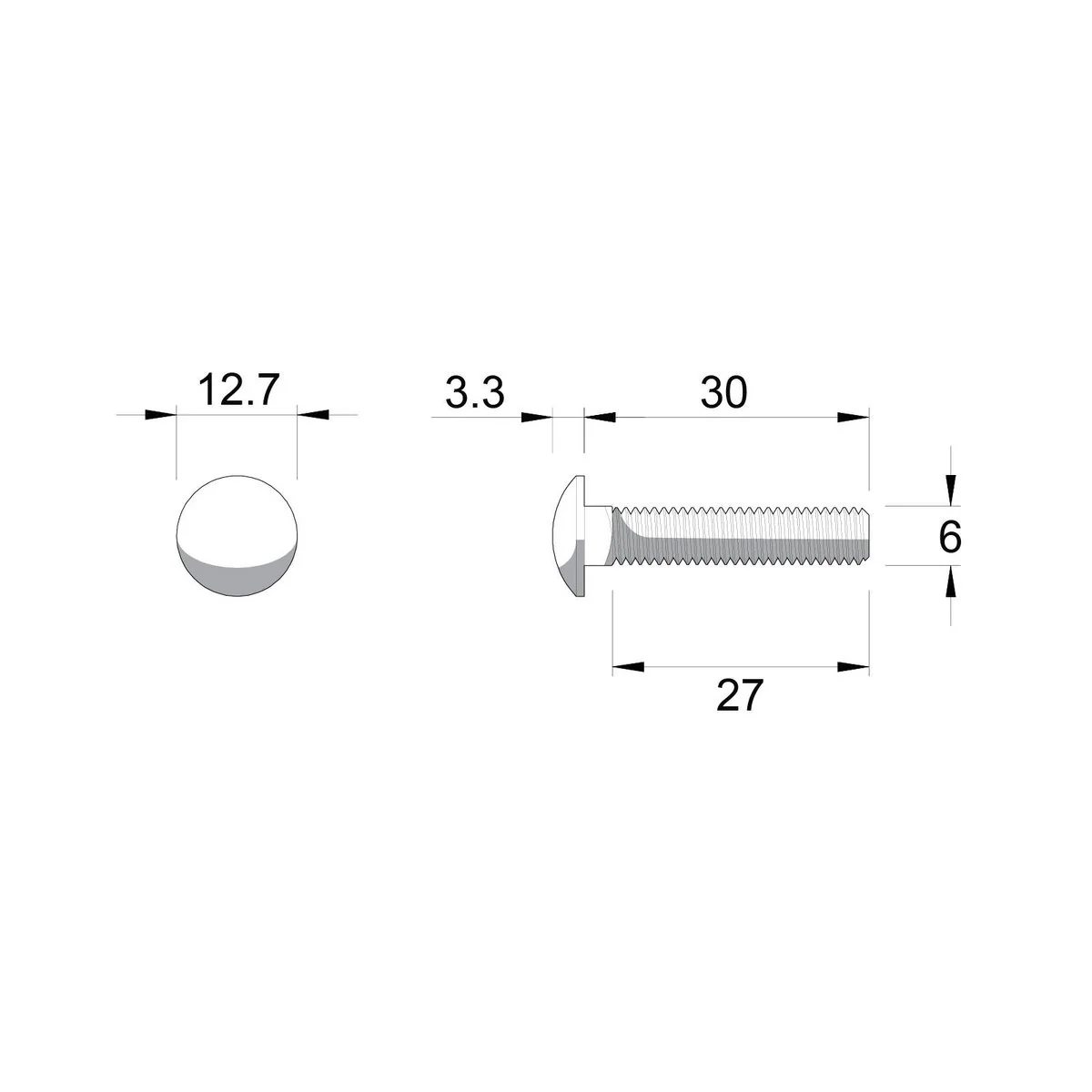Zenith Cup Head Bolt - M6 x 30mm - Hot Dipped Galvanised - 25 Pack - Image 4