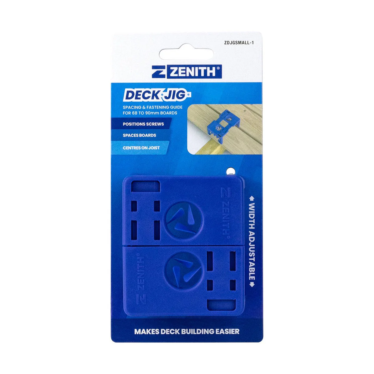 Zenith Deck Jig Spacing Fastening Guide Tool Small - 8mm Gap - Blue