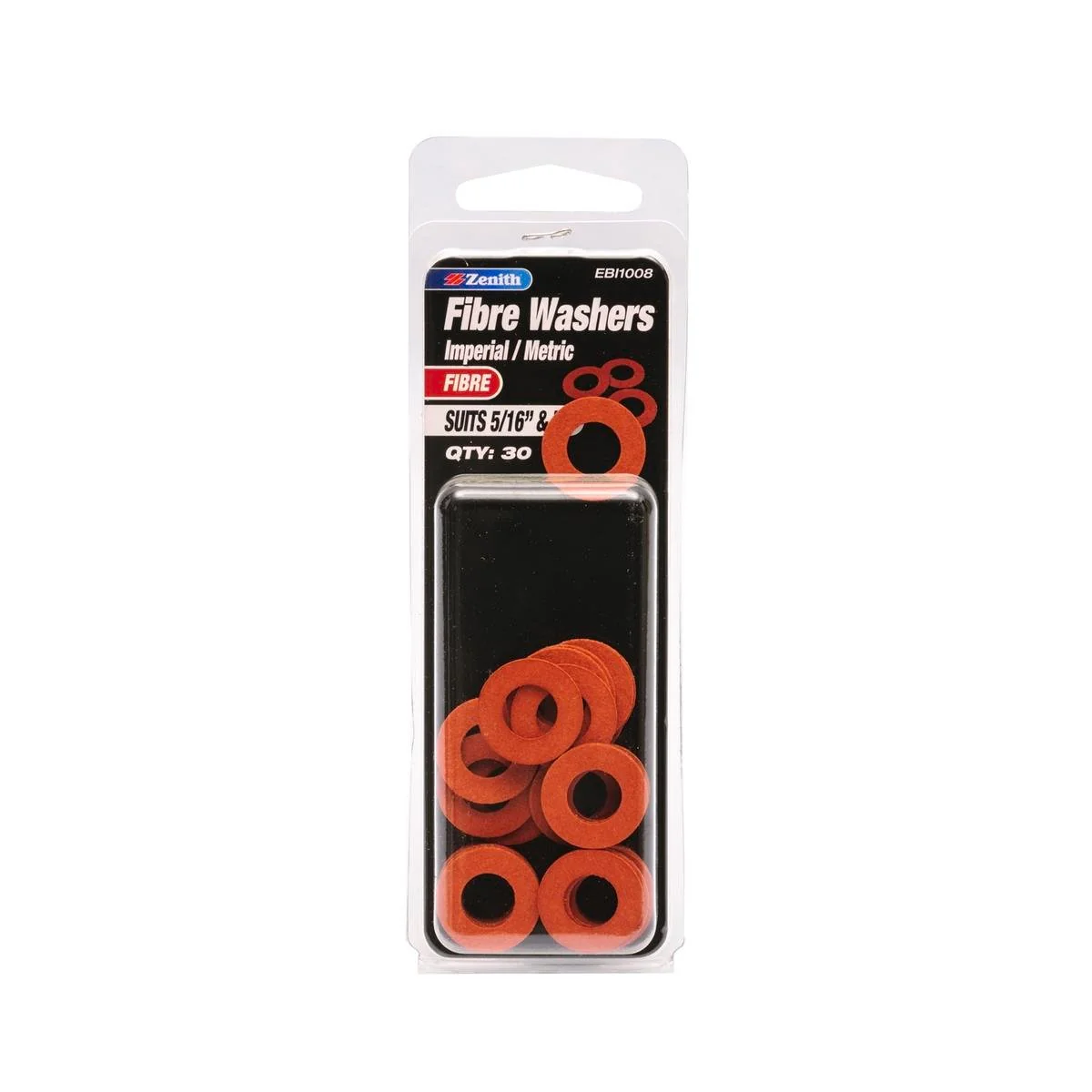 Zenith Fibre Washer 5/16 & M8 30 Pack - Non-Conductive - Durable Sealing