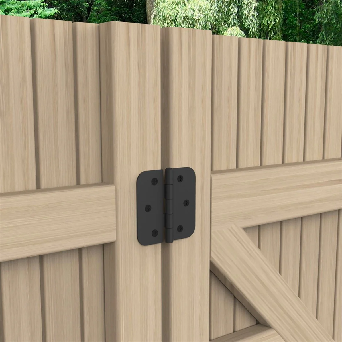 Zenith 100mm Matte Black Gate Radius Hinge 2 Pack - Medium-Duty Steel - Image 3