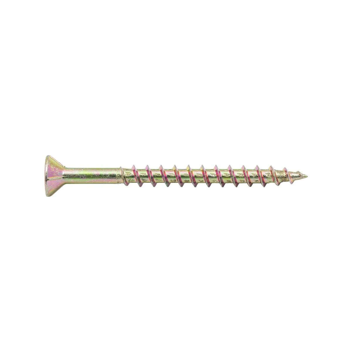 Zenith Gold Passivated Chipboard Screws - 8g x 50mm - 50 Pack - Countersunk Rib Head