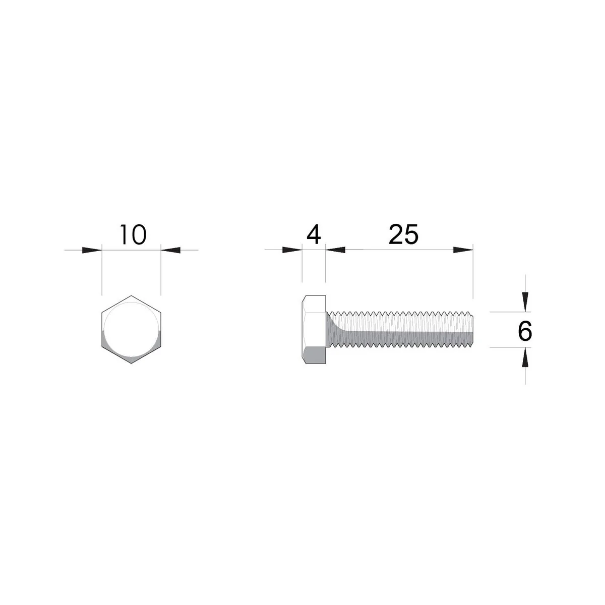 Zenith Hex Head Bolt - M6 x 25mm - 10 Pack - Hot Dipped Galvanised - Rust Resistant - Image 2