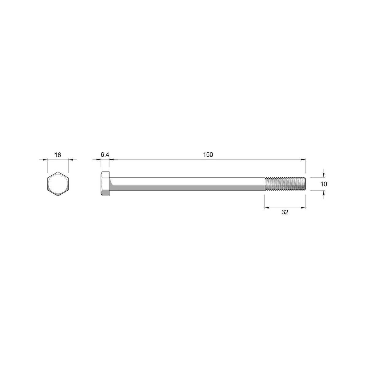 Zenith Hex Head Bolts & Nuts - M10 x 150mm - 304 Stainless Steel - 10 Pack - Image 2