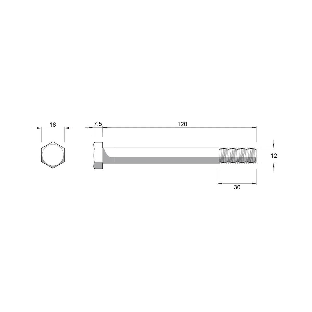 Zenith Hex Head Bolts & Nuts - M12 x 120mm - 12 Pack - Stainless Steel 304 - Rust Resistant - Image 3