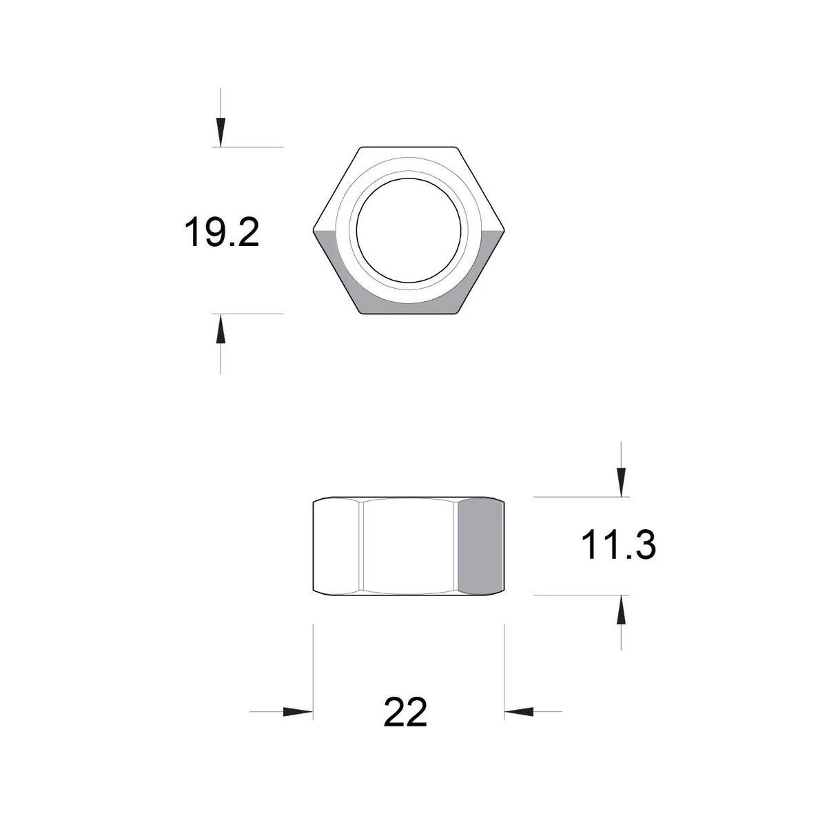 Zenith Hex Nuts - M12 - 4.6 Grade Steel - Hot Dipped Galvanised - Each - Image 2