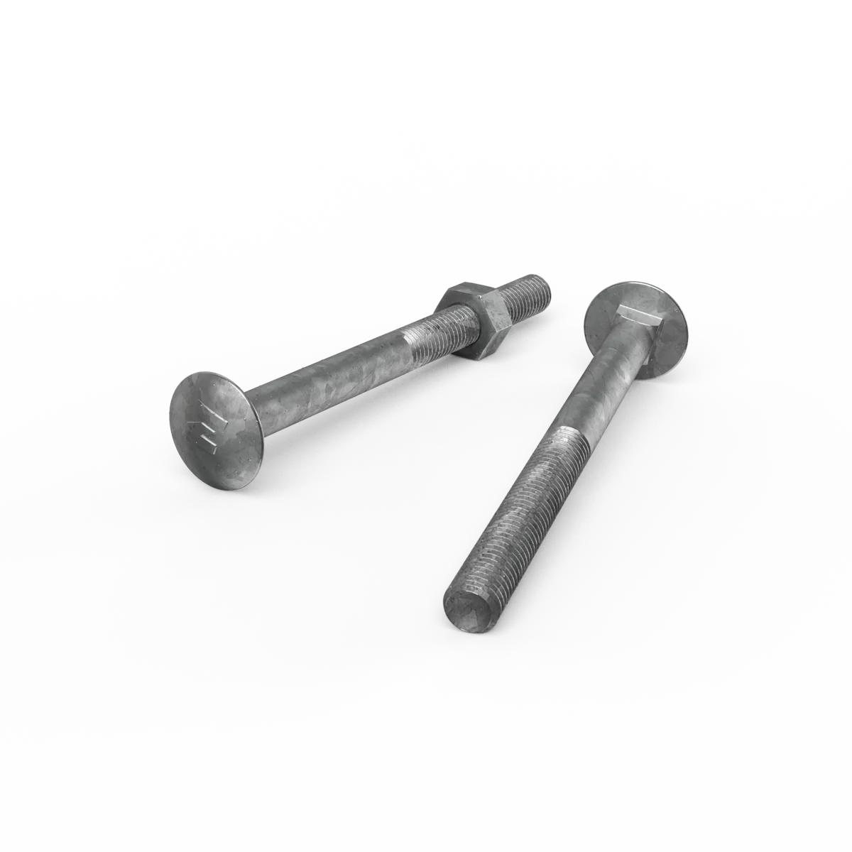 Zenith Hot Dip Galvanised M10 x 120mm Cup Head Bolts Nuts Each