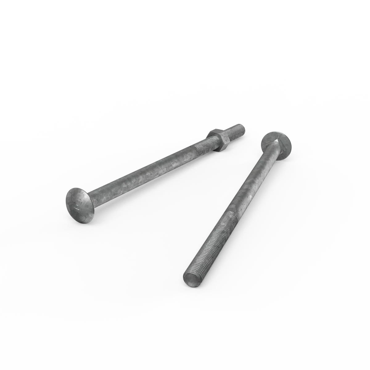 Zenith Hot Dip Galvanised M12 x 220mm Cup Head Bolts Nuts Each