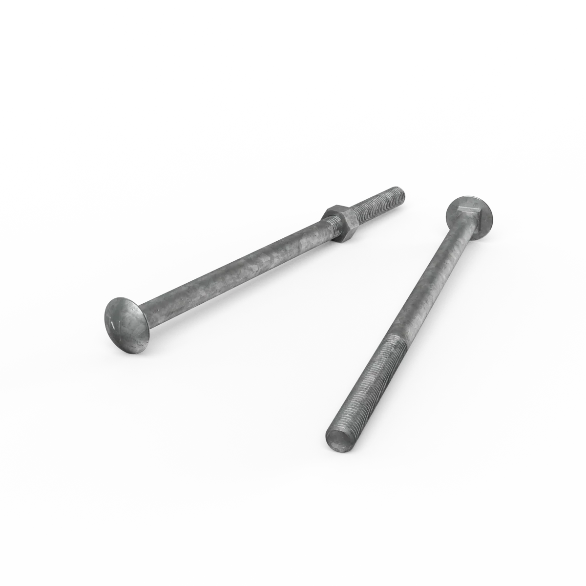 Zenith Hot Dip Galvanised M12 x 240mm Cup Head Bolts Nuts Each