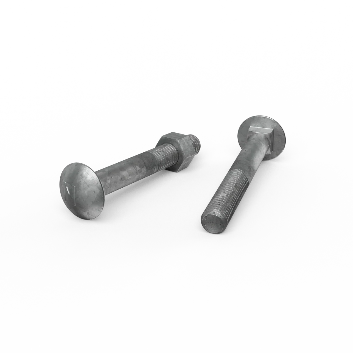 Zenith Hot Dip Galvanised M12 x 90mm Cup Head Bolts Nuts Each