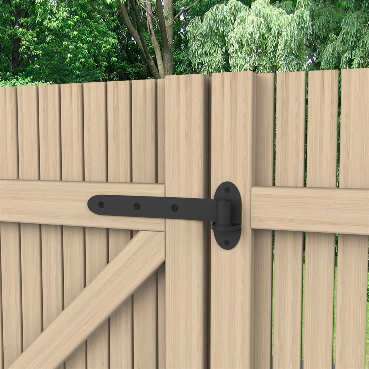 Zenith 300mm Lift Off Strap Hinge - Matte Black - Heavy-Duty Steel - Image 3