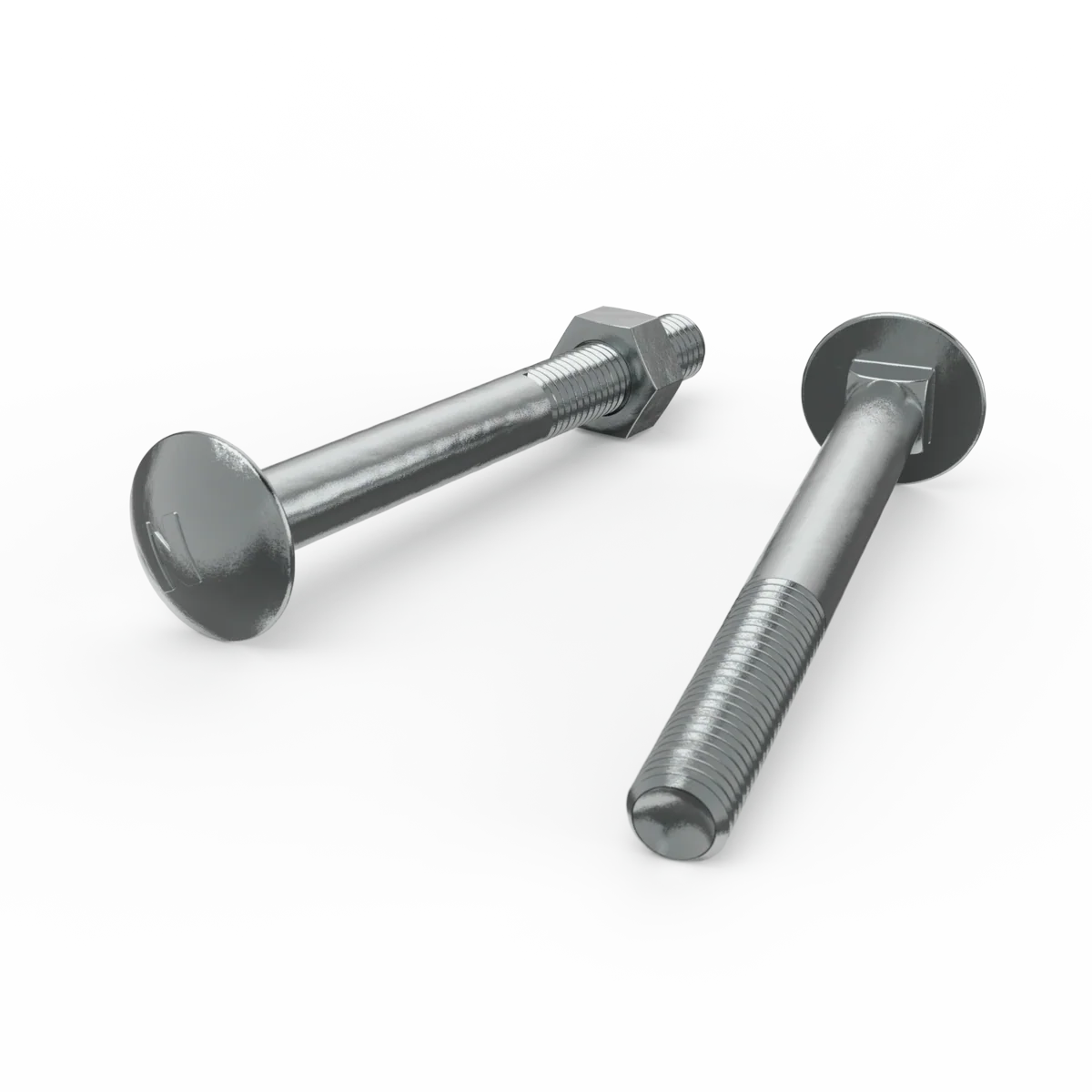 Zenith M10 x 100mm Zinc Plated Cup Head Bolt and Nut Each - Secure Fastening
