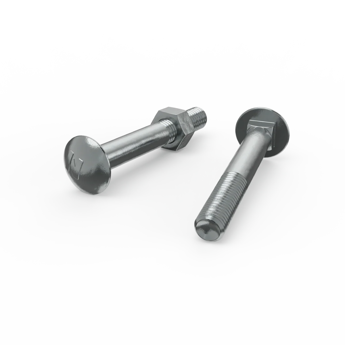 Zenith M10 x 75mm Zinc Plated Cup Head Bolt and Nut Each - Secure Fastening