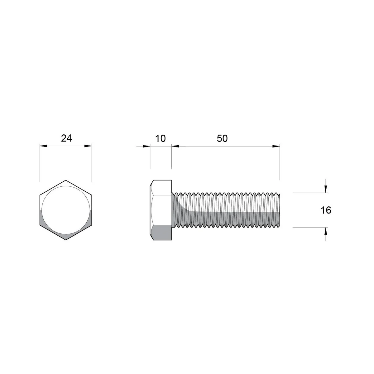 Zenith M16 Hot Dip Galvanised Hex Head Bolts and Nuts 12 Pack - 50mm - Rust Resistant - Image 2