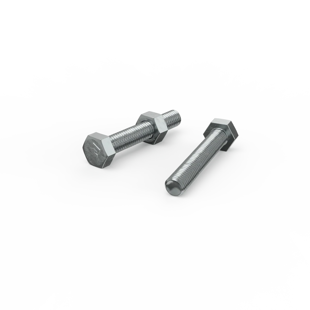 Zenith M8 x 50mm Zinc Plated Hex Head Bolts and Nuts - 2 Pack - Durable Fasteners