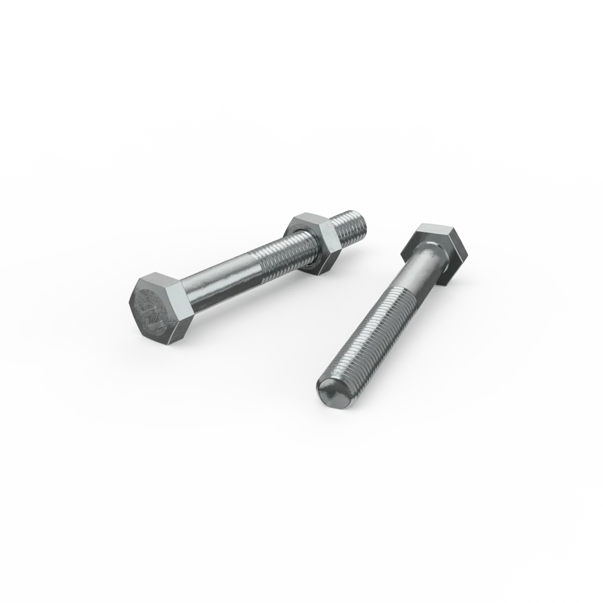 Zenith M8 x 65mm Zinc Plated Hex Head Bolts and Nuts - 2 Pack - Strong Grip