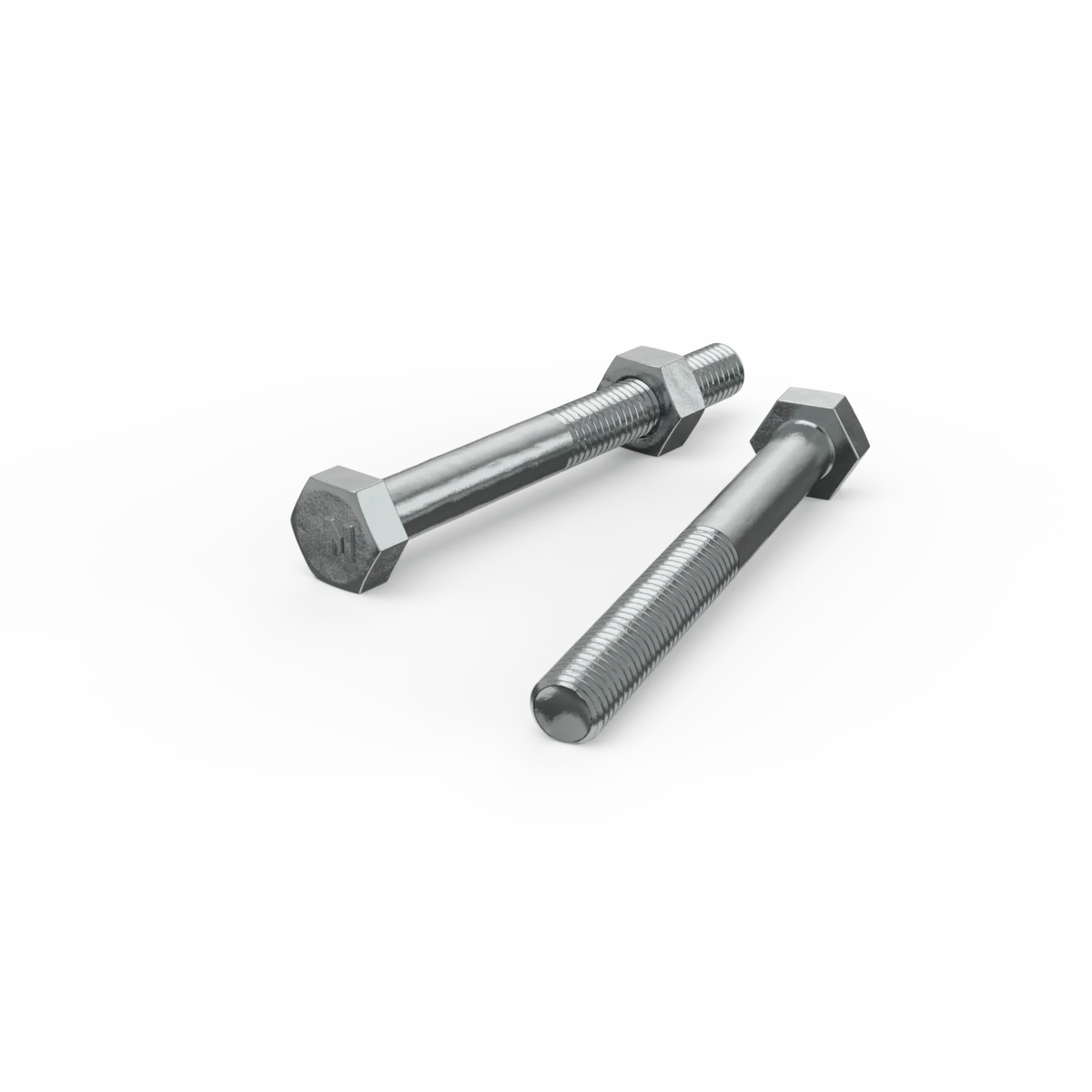 Zenith M8 x 75mm Zinc Plated Hex Head Bolts and Nuts - 2 Pack - Strong Grip
