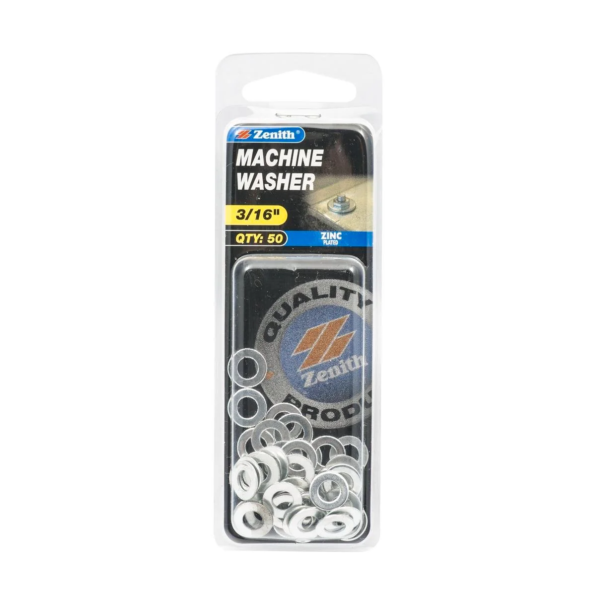 Zenith Machine Washer - 3/16 - 50 Pack - Zinc Plated - Internal Use