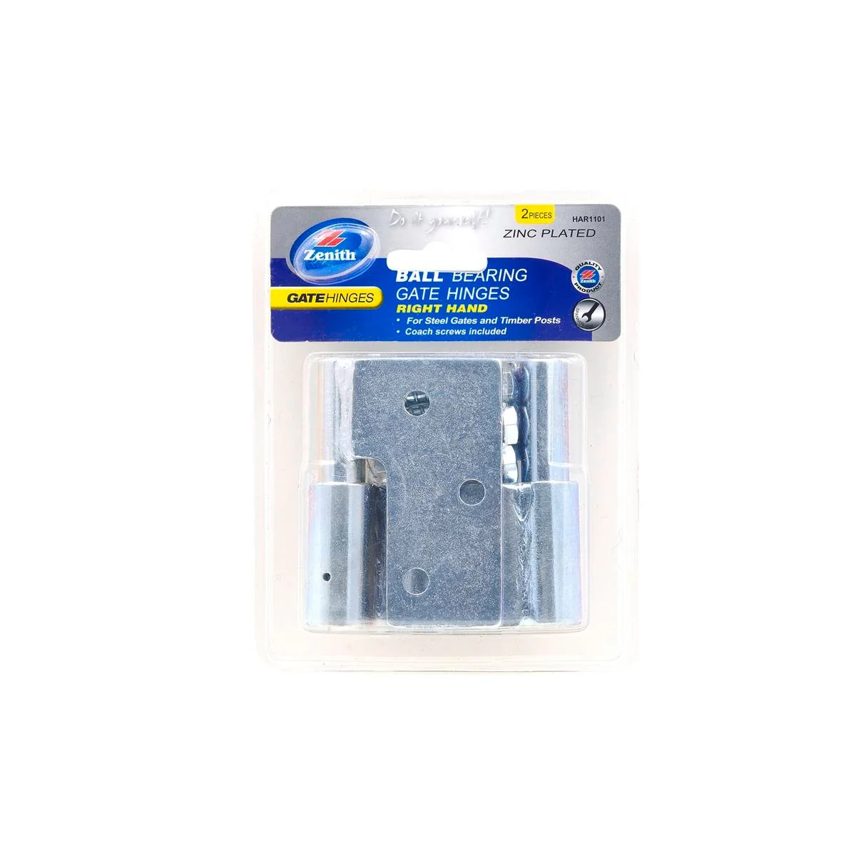 Zenith Right Hand Ball Bearing Gate Hinge 2 Pack Steel Zinc Plated
