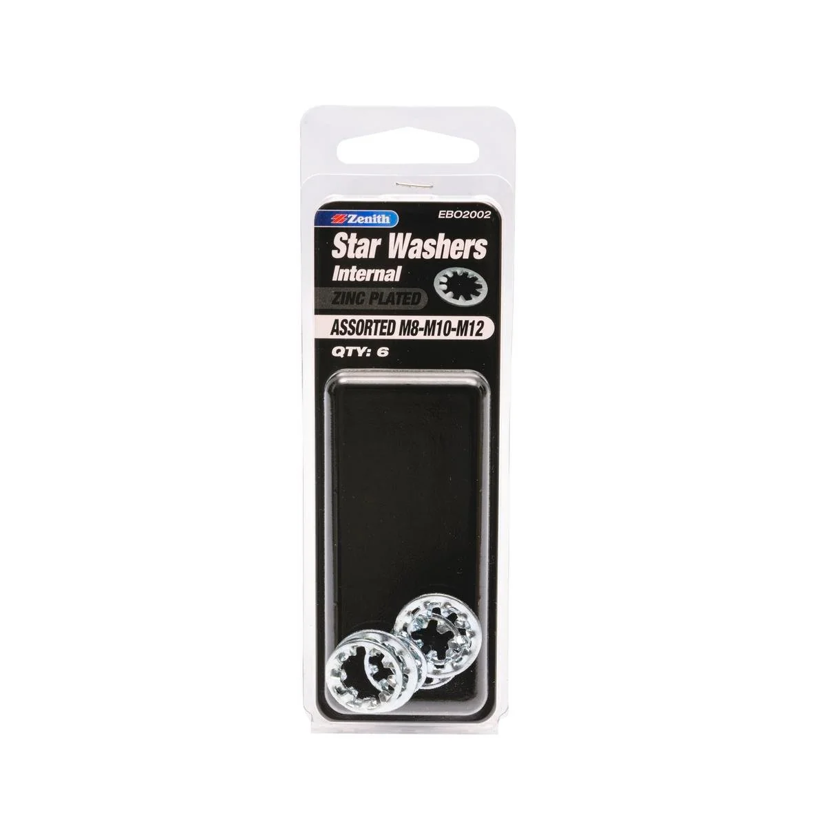 Zenith Star Washer 6 Pack M8-M12 Zinc Plated Internal Locking
