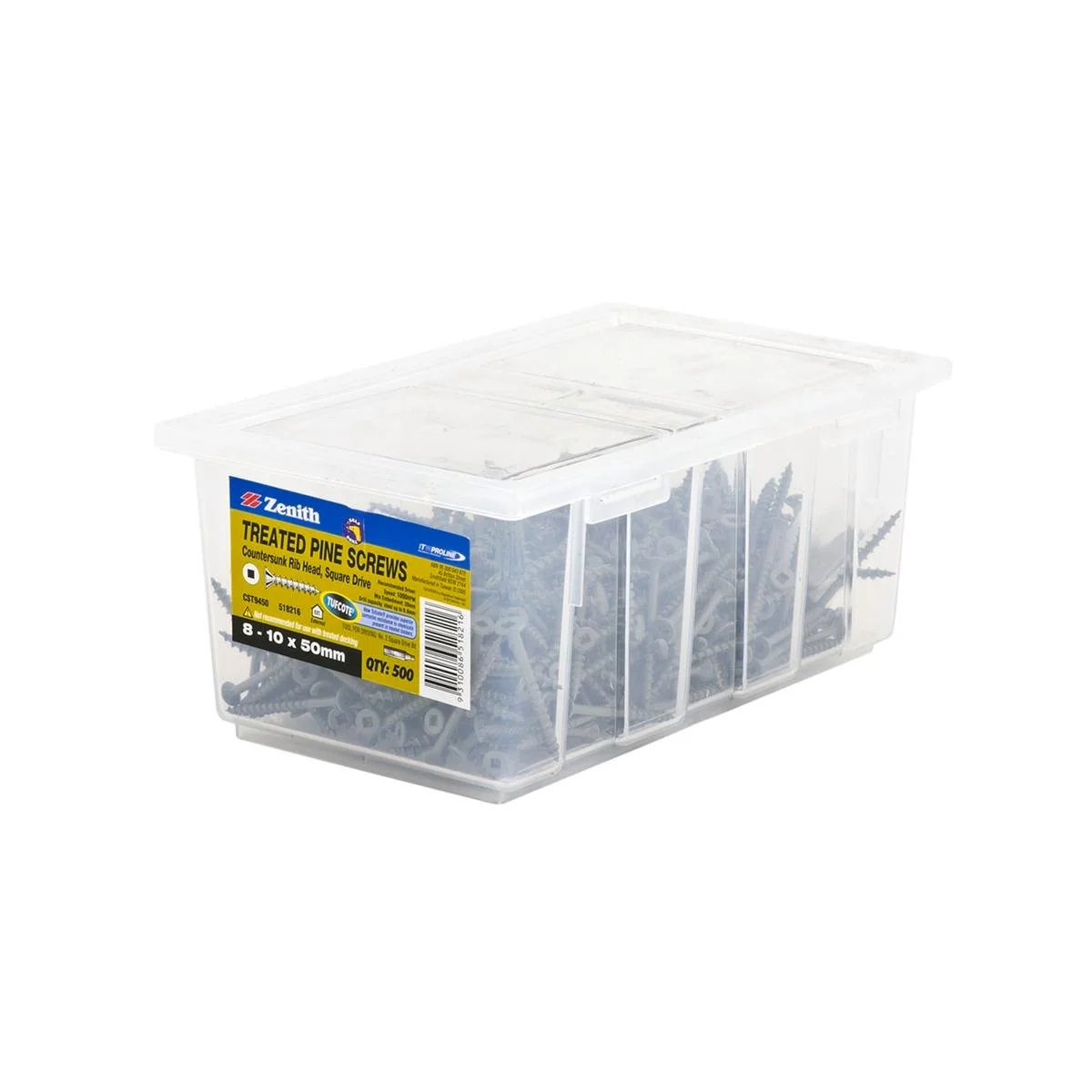 Zenith Tufcote Countersunk Rib Head Screws 10 x 50mm 500 Pack