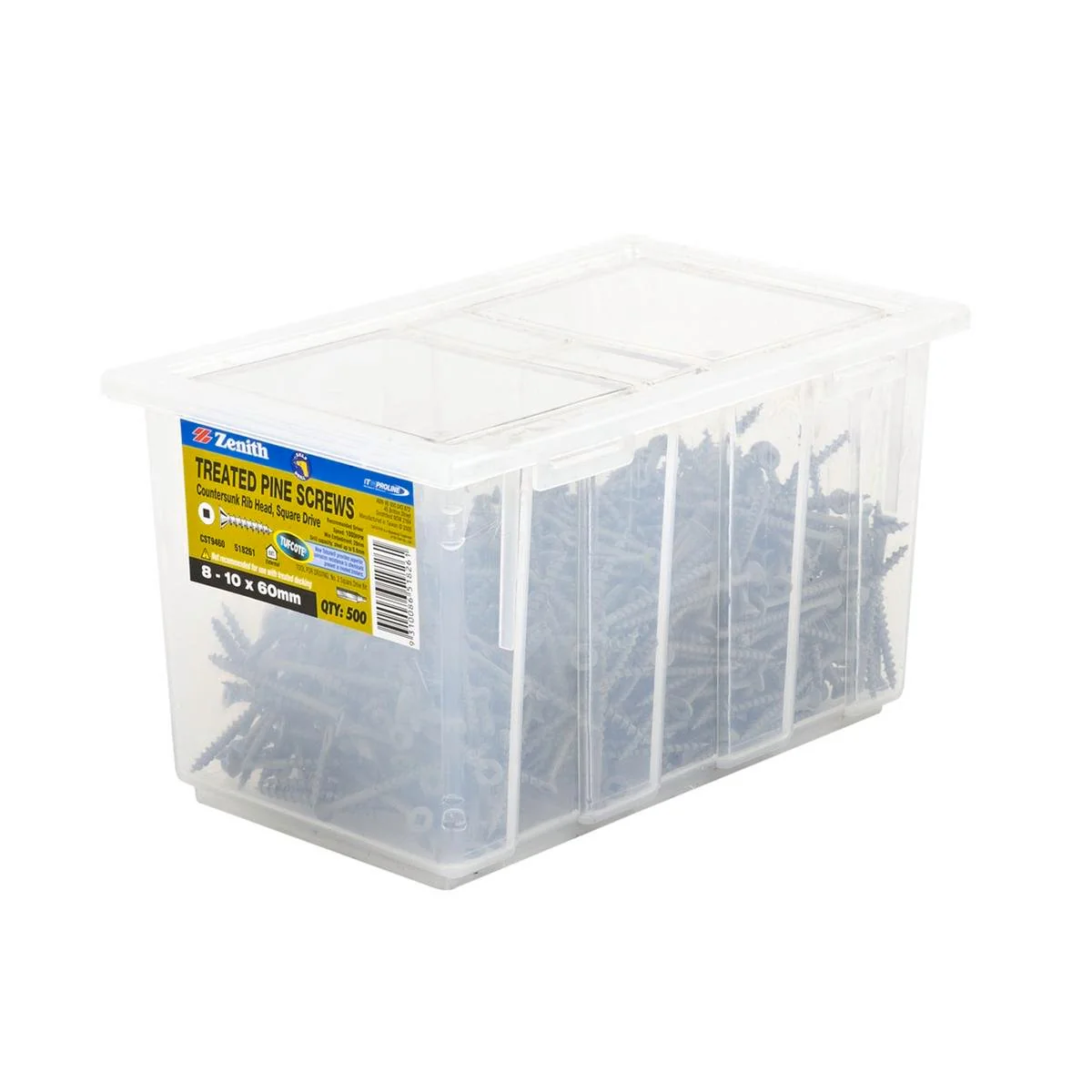 Zenith Tufcote Countersunk Rib Head Screws 10 x 60mm 500 Pack