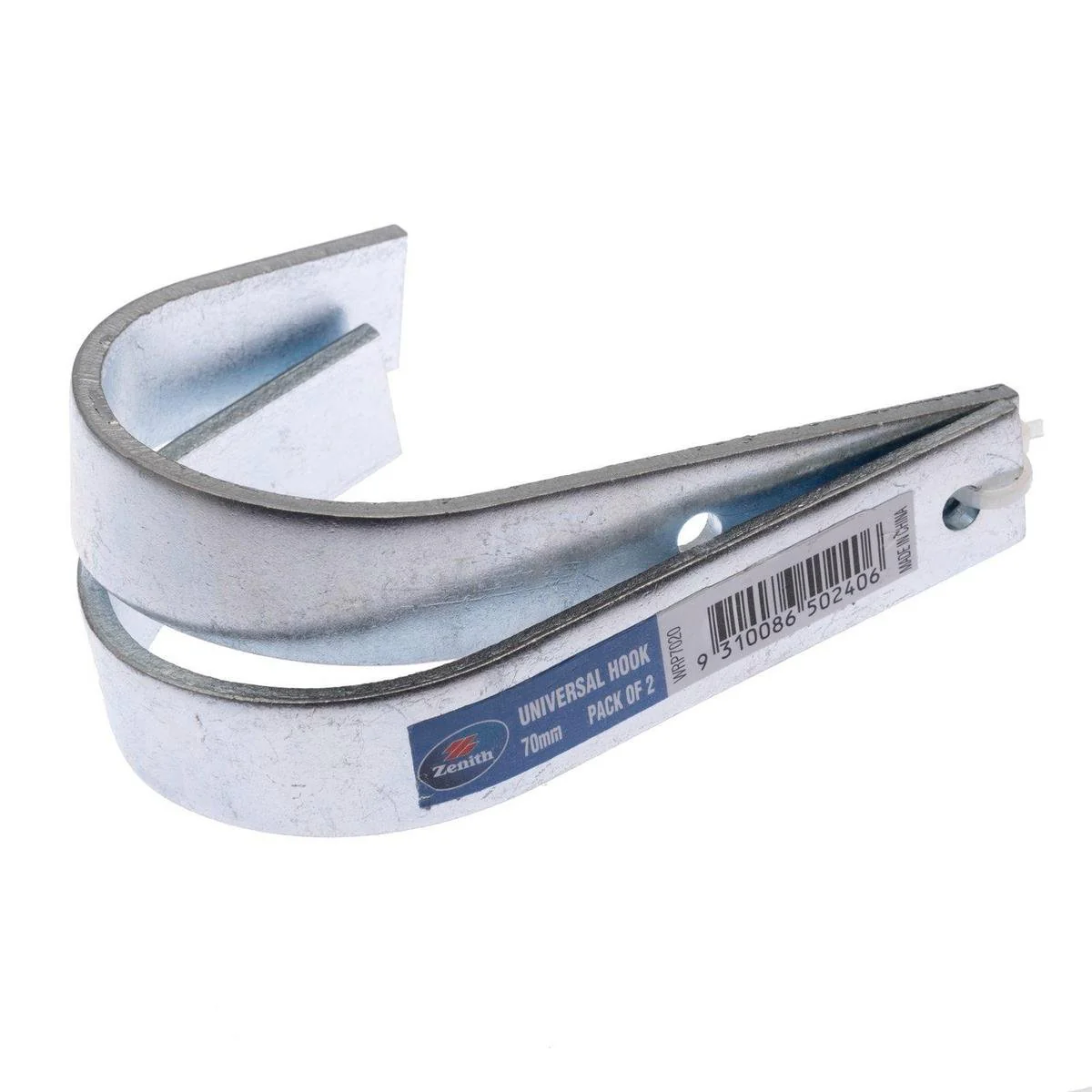 Zenith Universal Hook - 70mm - Zinc Plated - 2 Pack - Durable Storage