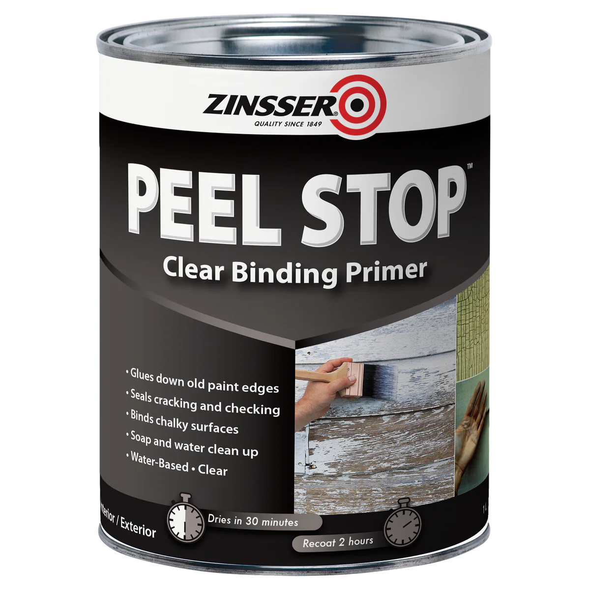 Zinsser Peel Stop Primer Clear 1L Water Based Sealer Binds Cracks