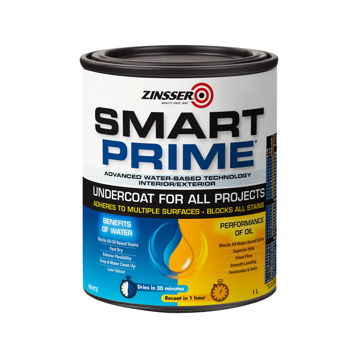 Zinsser Smart Prime Undercoat - 1L - Water Based - Low Odour